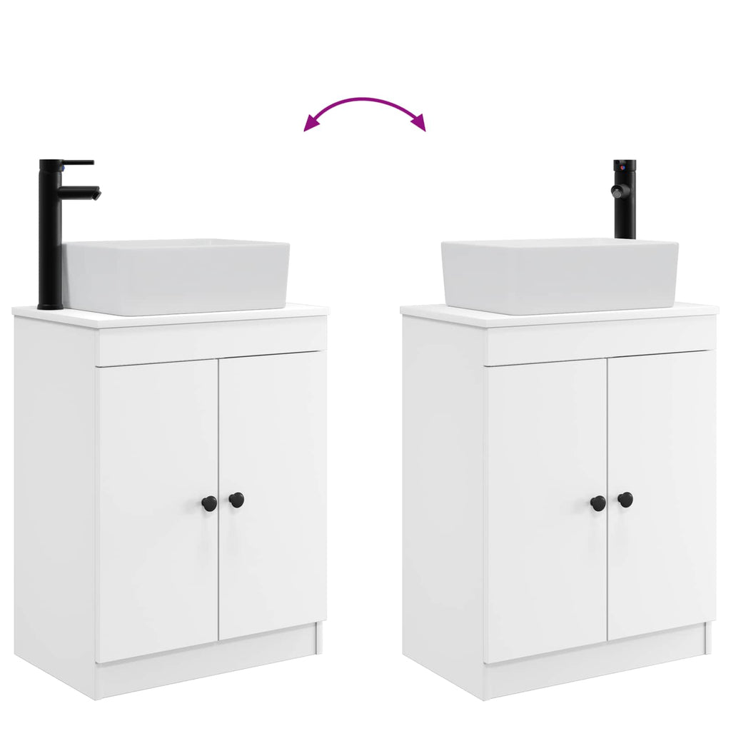 Badezimmerschrank mit Waschbecken Weiß 54 x 35 x 83 cm