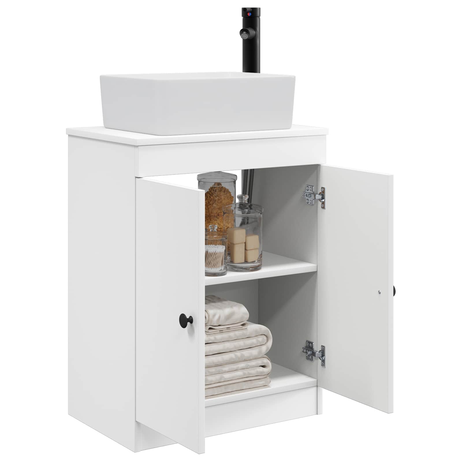 Badezimmerschrank mit Waschbecken Weiß 54 x 35 x 83 cm