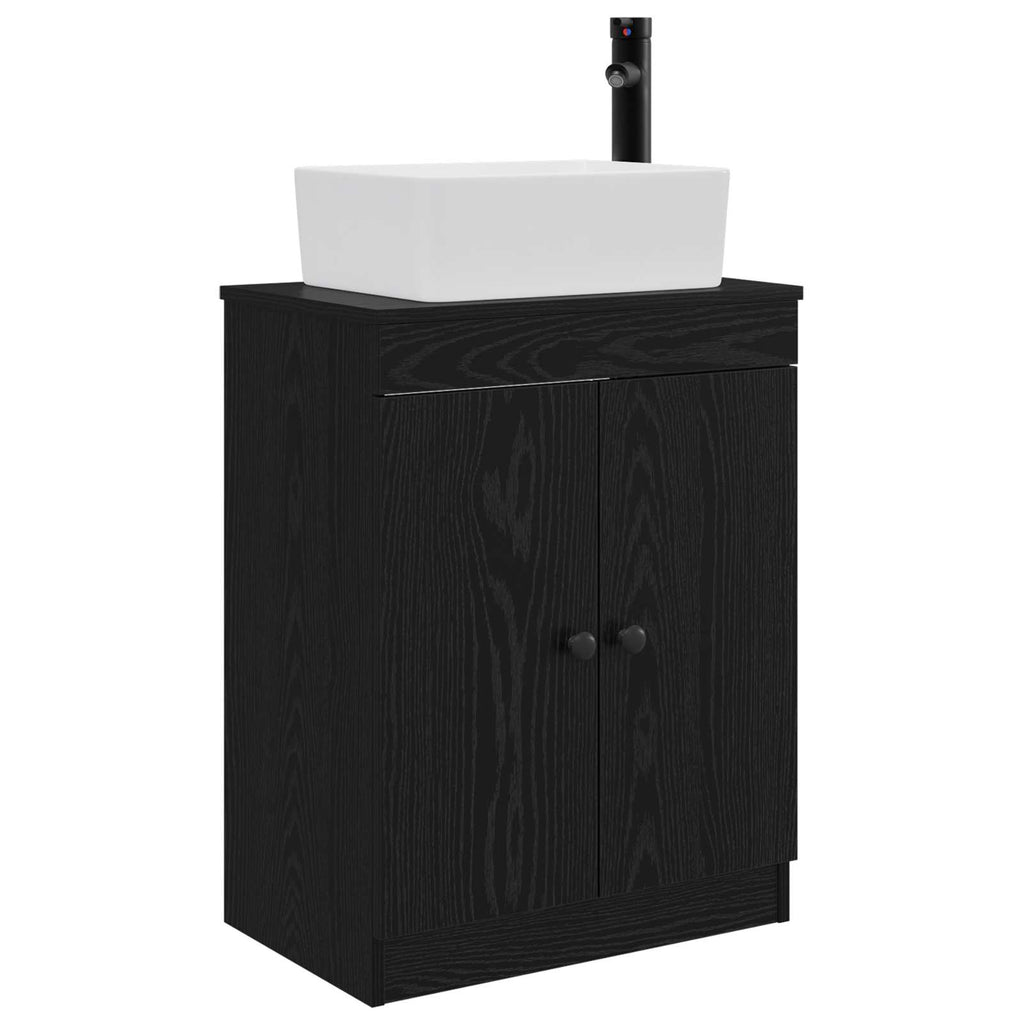 Badezimmerschrank mit Waschbecken Schwarz 54 x 35 x 83 cm