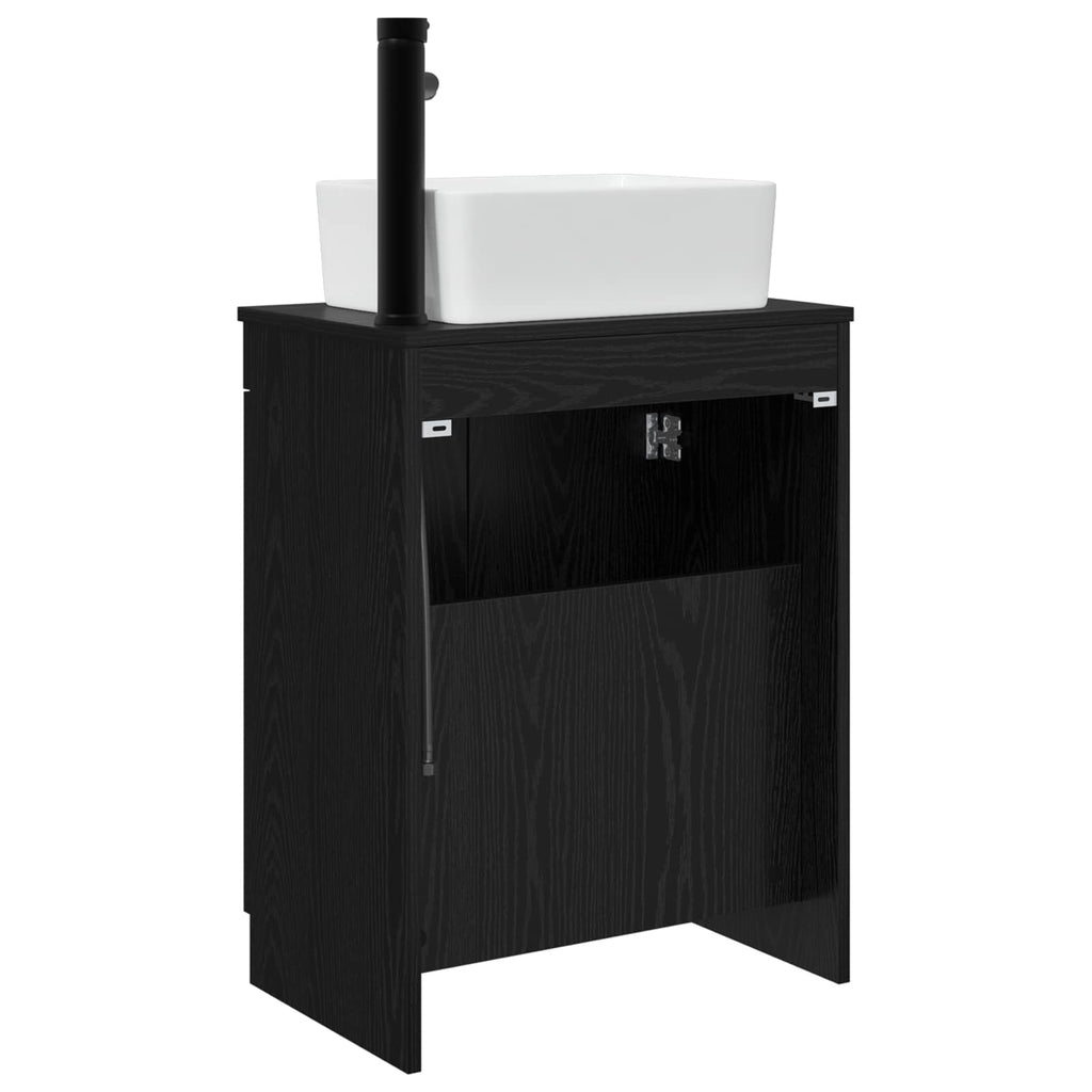 Badezimmerschrank mit Waschbecken Schwarz 54 x 35 x 83 cm