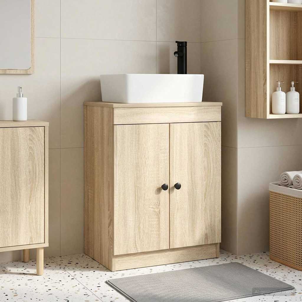 Badezimmerschrank mit Waschbecken Sonoma-Eiche 54 x 35 x 83 cm