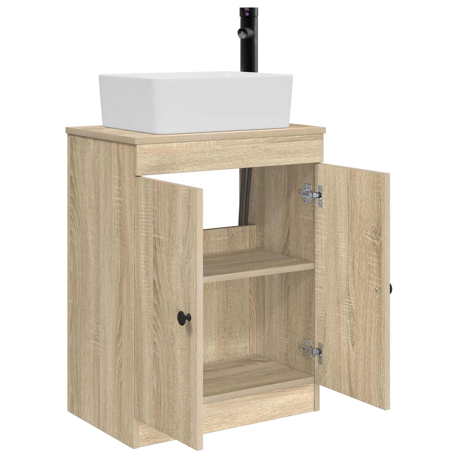 Badezimmerschrank mit Waschbecken Sonoma-Eiche 54 x 35 x 83 cm