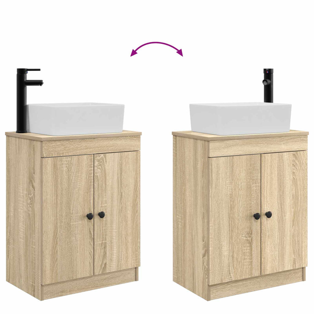 Badezimmerschrank mit Waschbecken Sonoma-Eiche 54 x 35 x 83 cm
