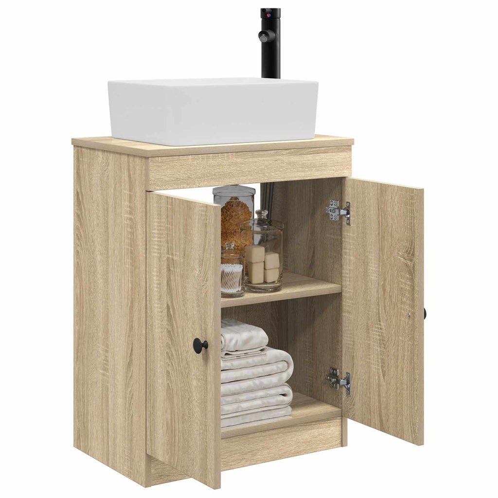 Badezimmerschrank mit Waschbecken Sonoma-Eiche 54 x 35 x 83 cm