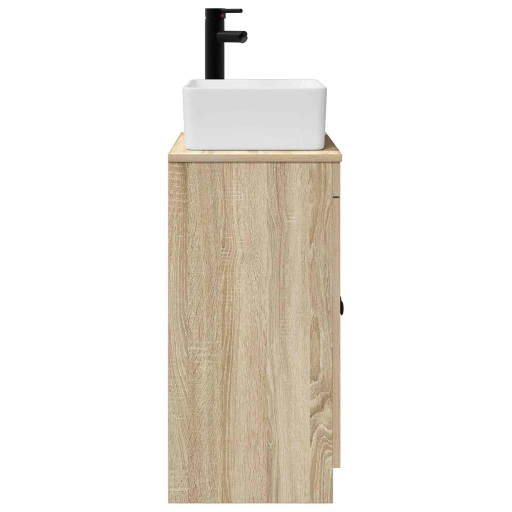 Badezimmerschrank mit Waschbecken Sonoma-Eiche 54 x 35 x 83 cm
