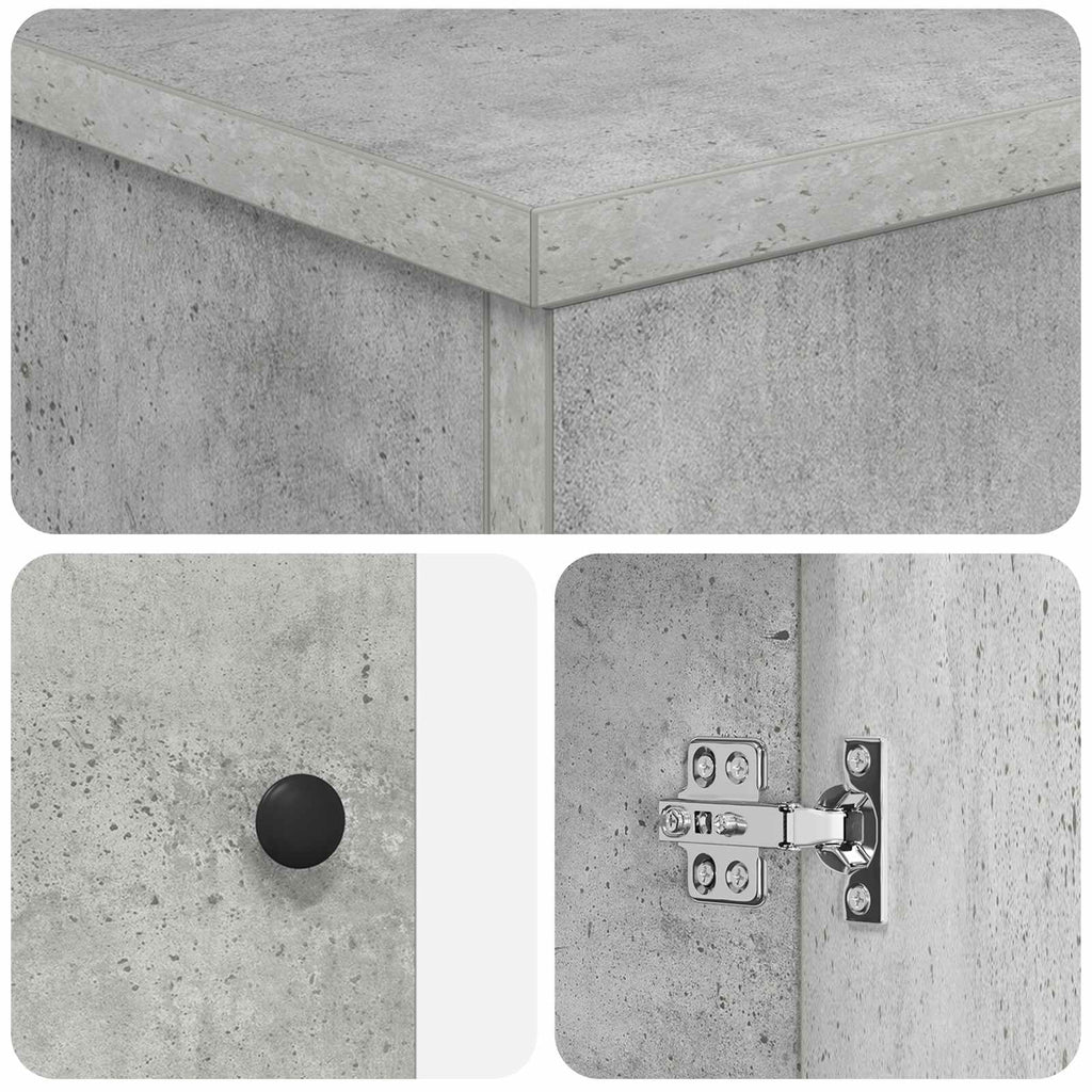 Badezimmerschrank mit Waschbecken Betongrau 54 x 35 x 83 cm