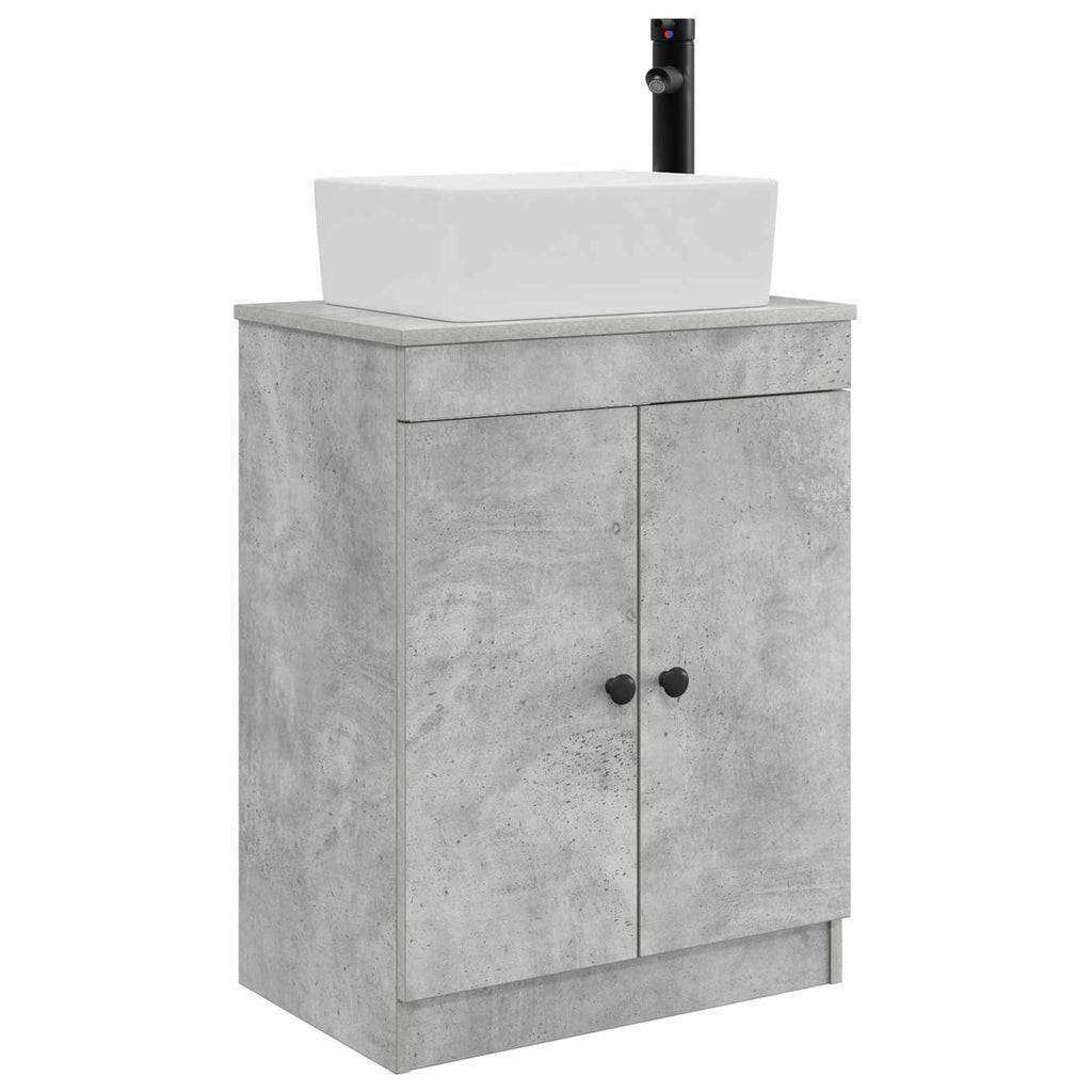 Badezimmerschrank mit Waschbecken Betongrau 54 x 35 x 83 cm