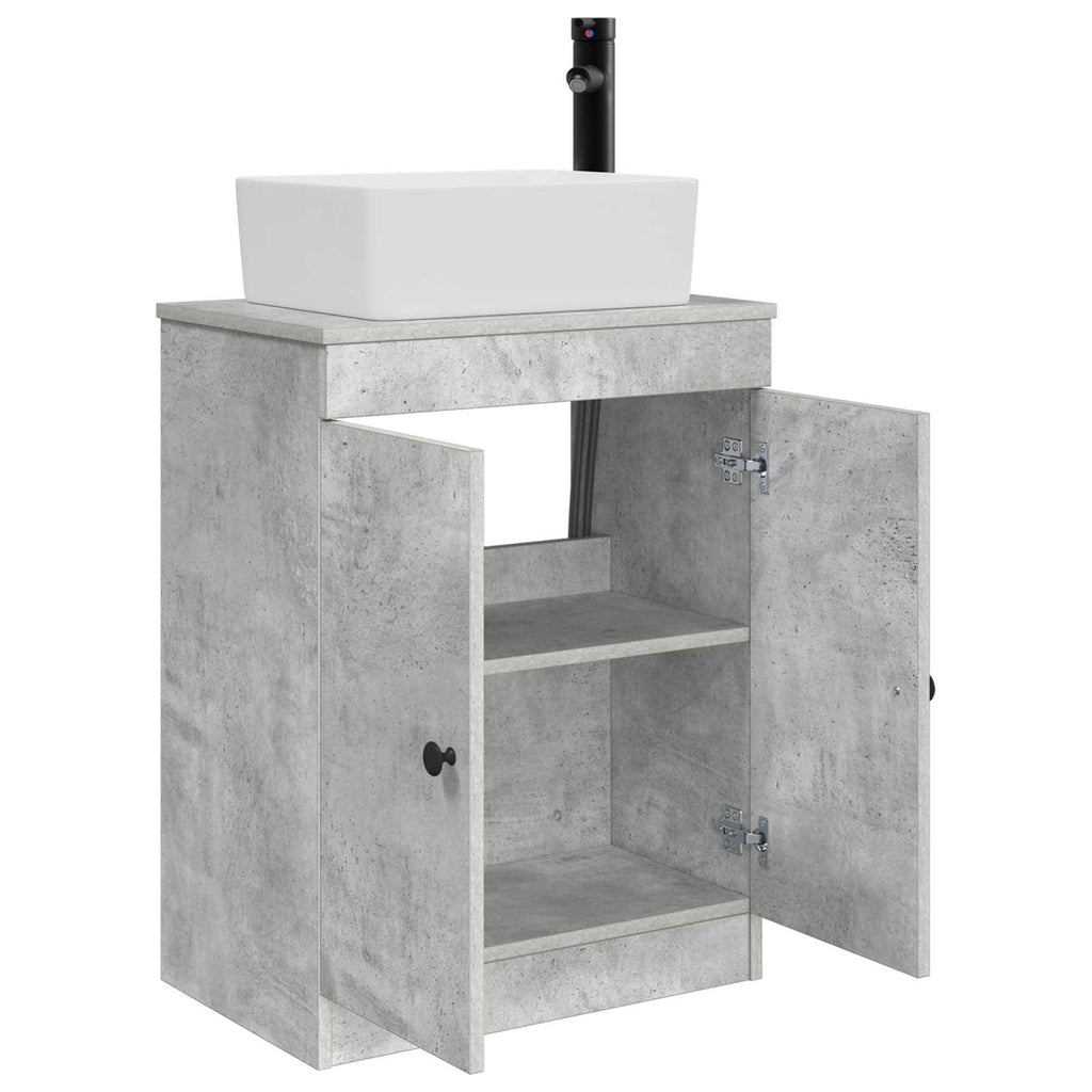 Badezimmerschrank mit Waschbecken Betongrau 54 x 35 x 83 cm
