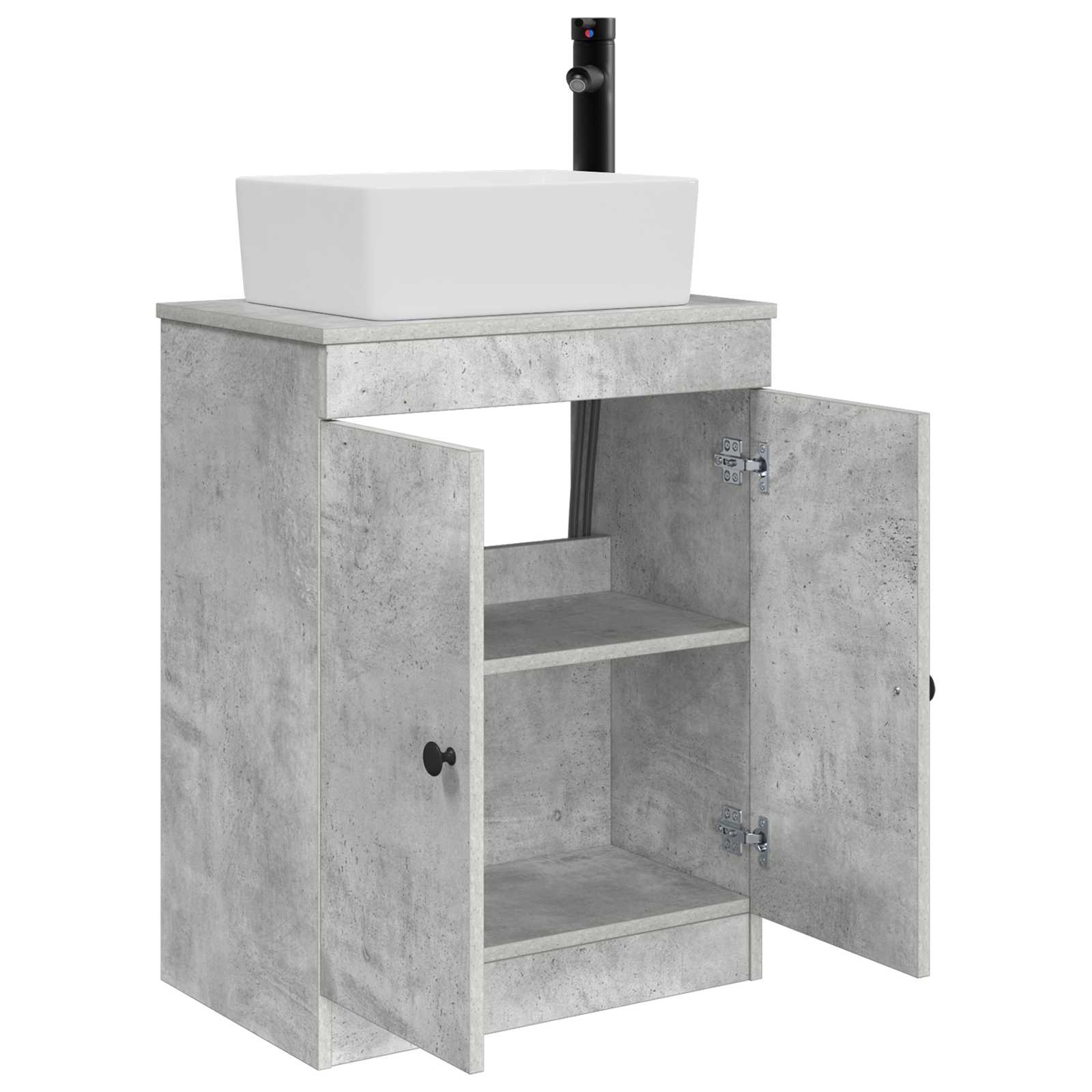 Badezimmerschrank mit Waschbecken Betongrau 54 x 35 x 83 cm