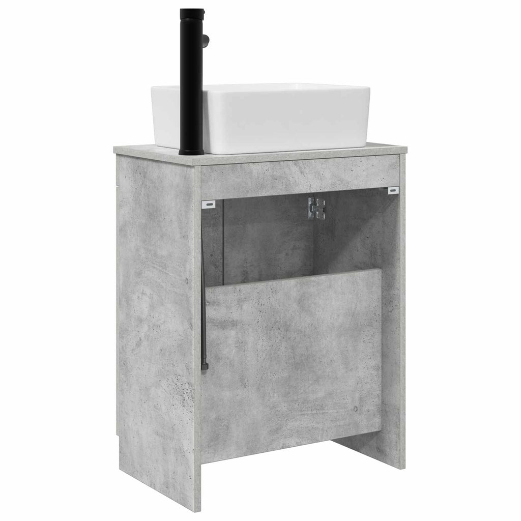 Badezimmerschrank mit Waschbecken Betongrau 54 x 35 x 83 cm