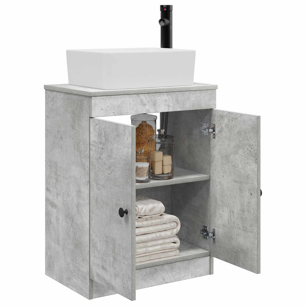Badezimmerschrank mit Waschbecken Betongrau 54 x 35 x 83 cm