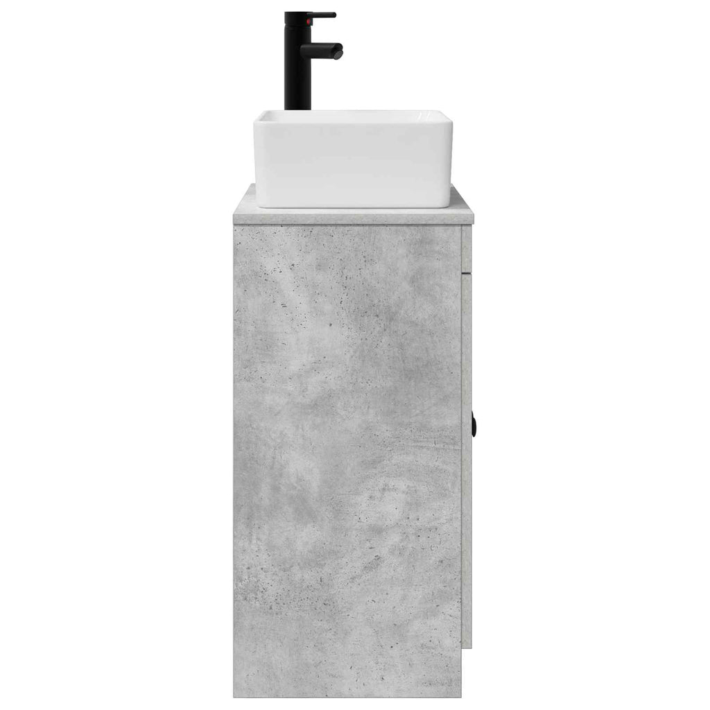 Badezimmerschrank mit Waschbecken Betongrau 54 x 35 x 83 cm