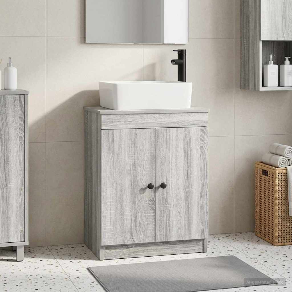 Badezimmerschrank mit Waschbecken Grau Sonoma 54 x 35 x 83 cm