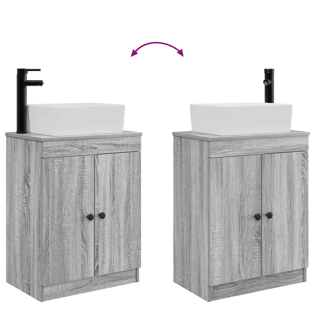Badezimmerschrank mit Waschbecken Grau Sonoma 54 x 35 x 83 cm