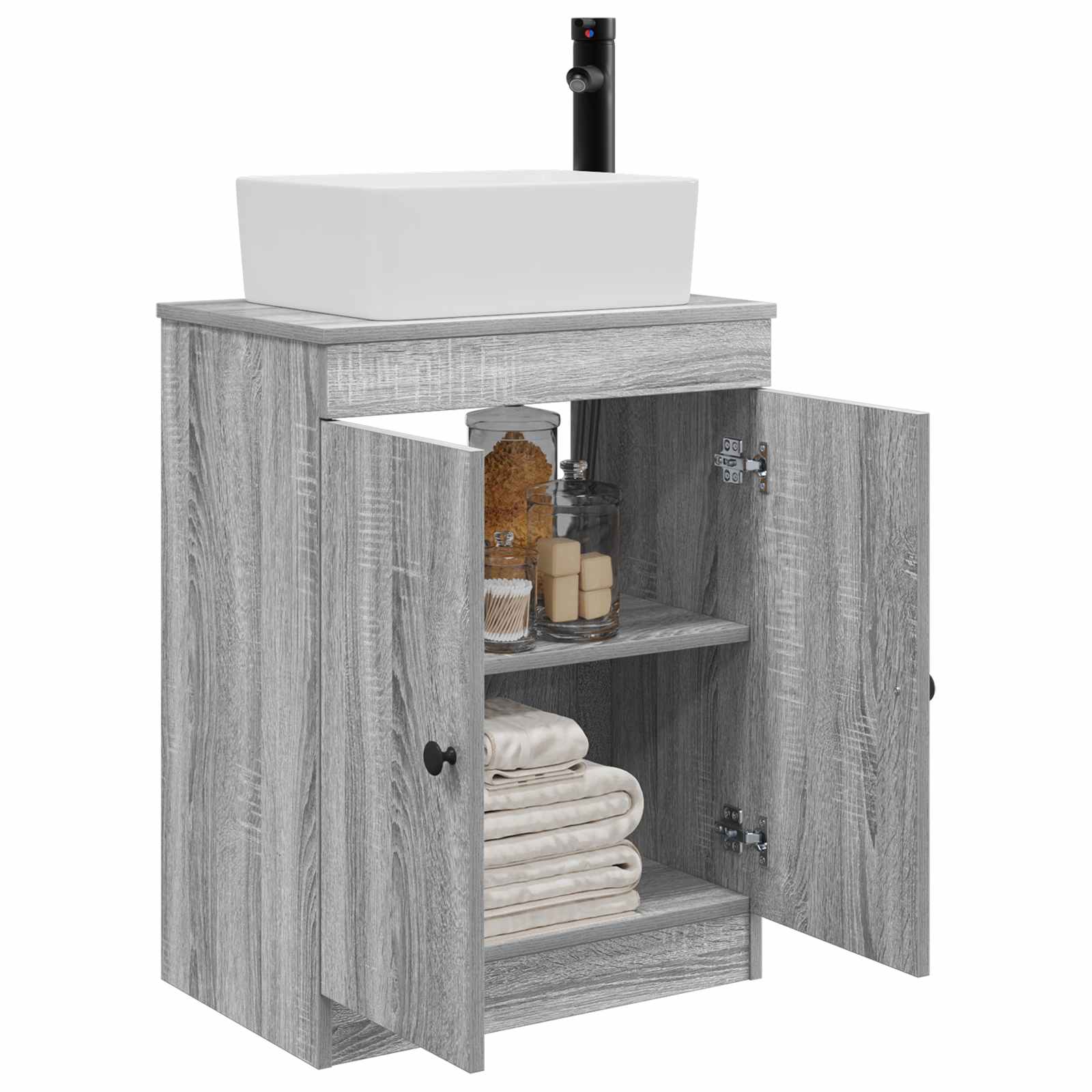 Badezimmerschrank mit Waschbecken Grau Sonoma 54 x 35 x 83 cm