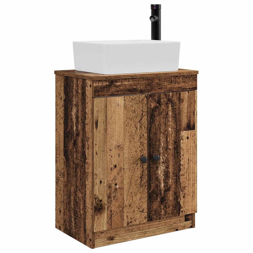 Badezimmerschrank mit Waschbecken Altholz 54 x 35 x 83 cm