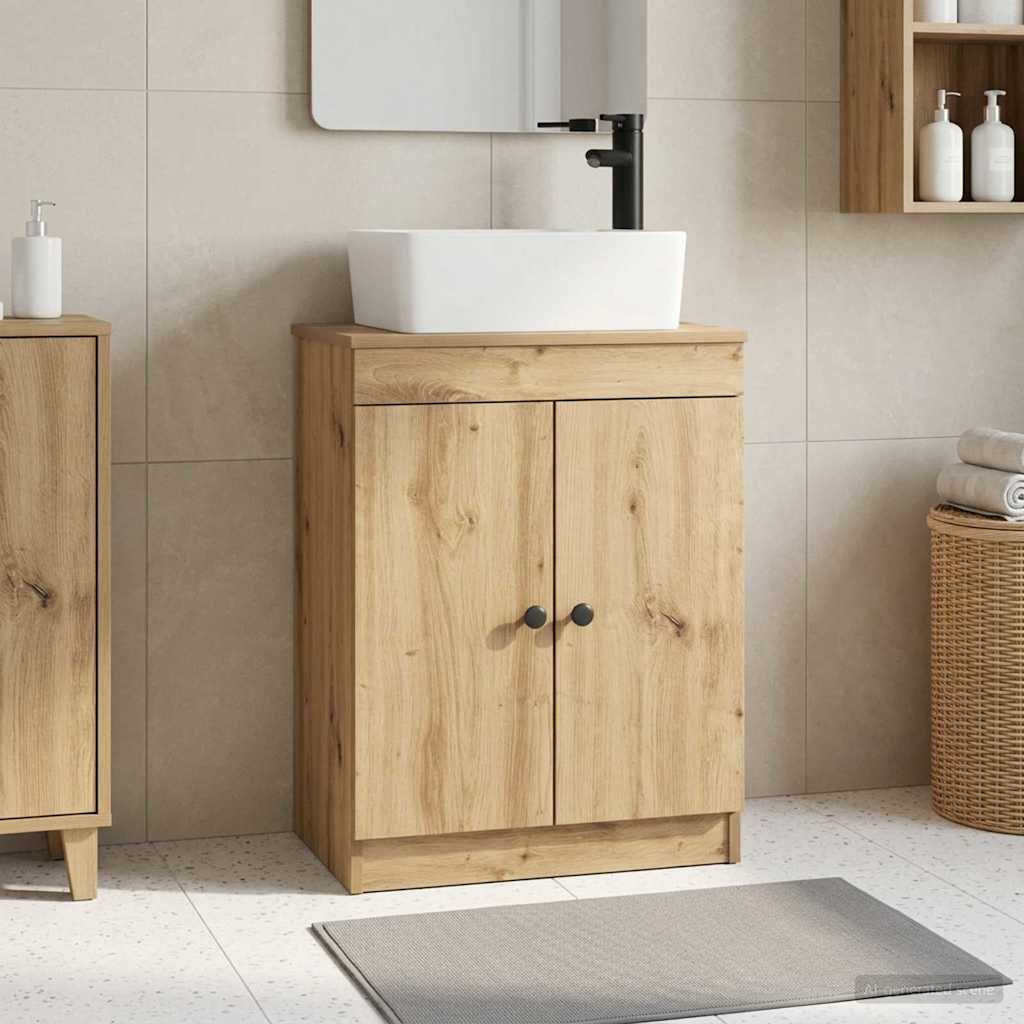 Badezimmerschrank mit Waschbecken Artisan-Eiche 54 x 35 x 83 cm