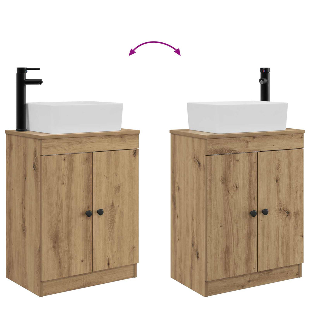 Badezimmerschrank mit Waschbecken Artisan-Eiche 54 x 35 x 83 cm