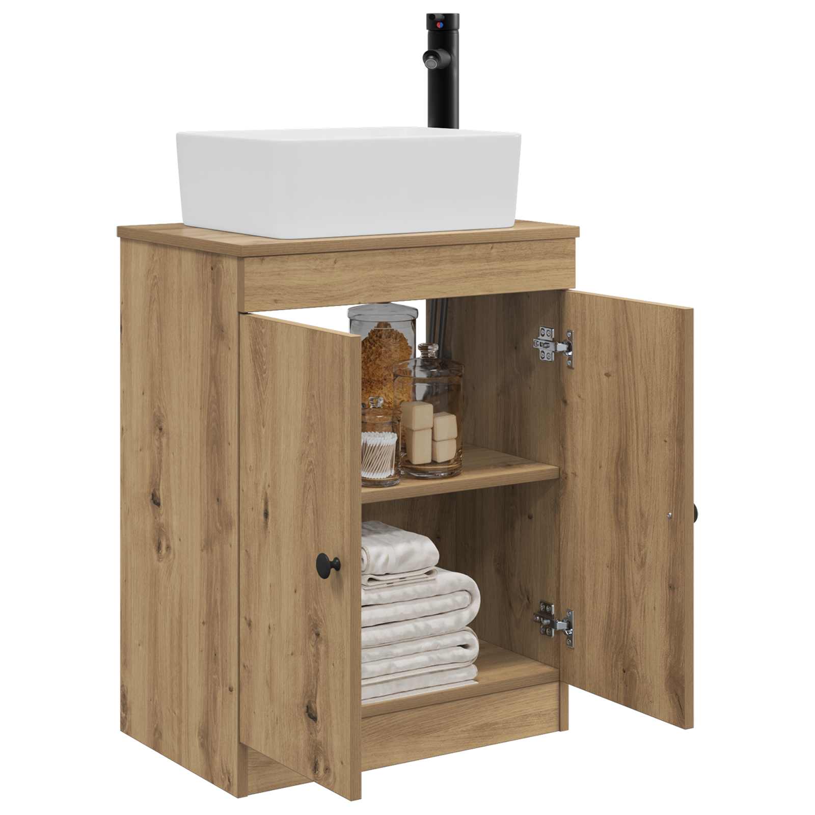 Badezimmerschrank mit Waschbecken Artisan-Eiche 54 x 35 x 83 cm