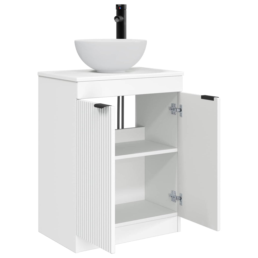 Badezimmerschrank mit Waschbecken Weiß 54 x 35 x 83 cm