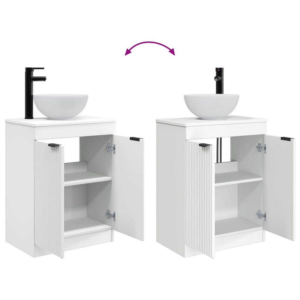 Badezimmerschrank mit Waschbecken Weiß 54 x 35 x 83 cm