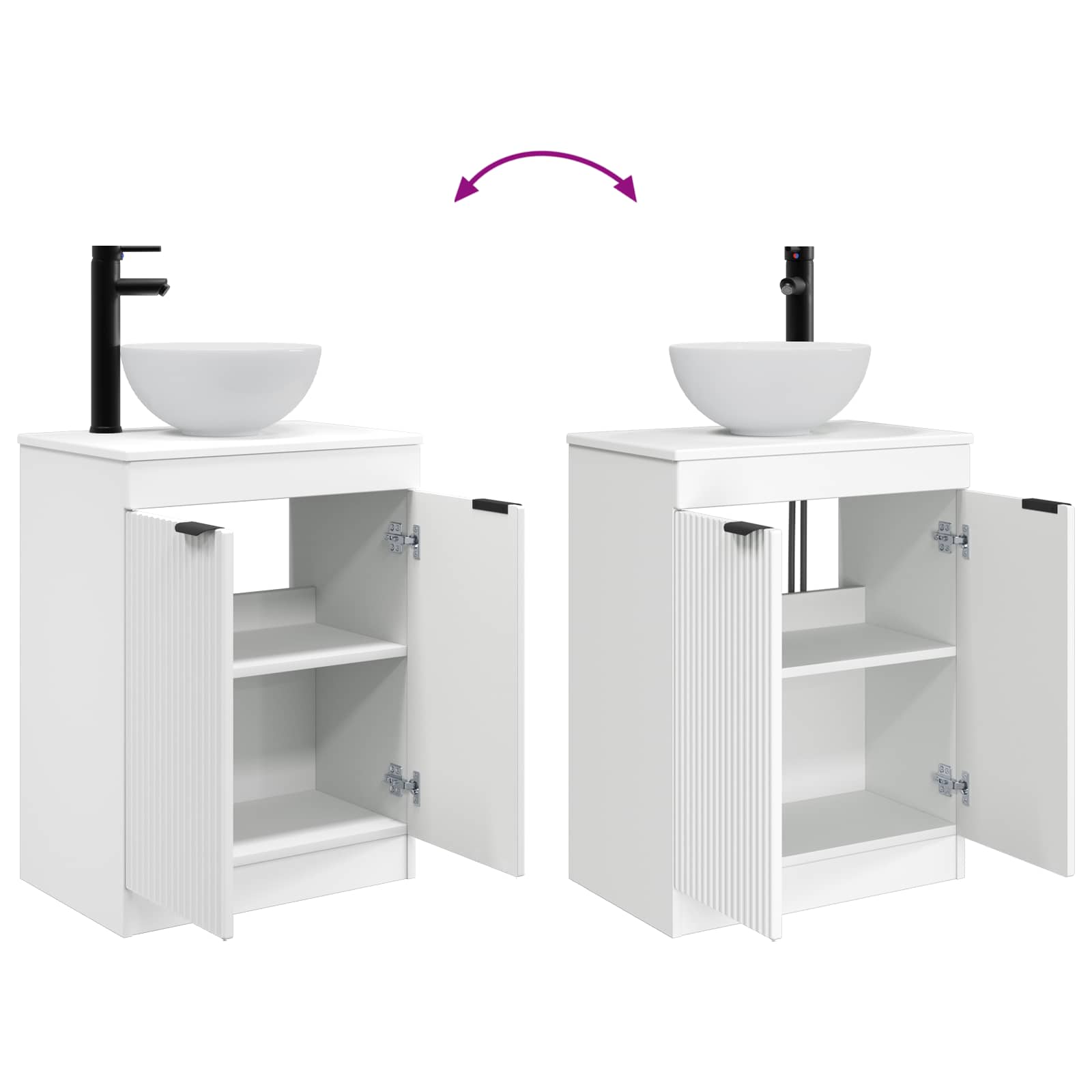 Badezimmerschrank mit Waschbecken Weiß 54 x 35 x 83 cm