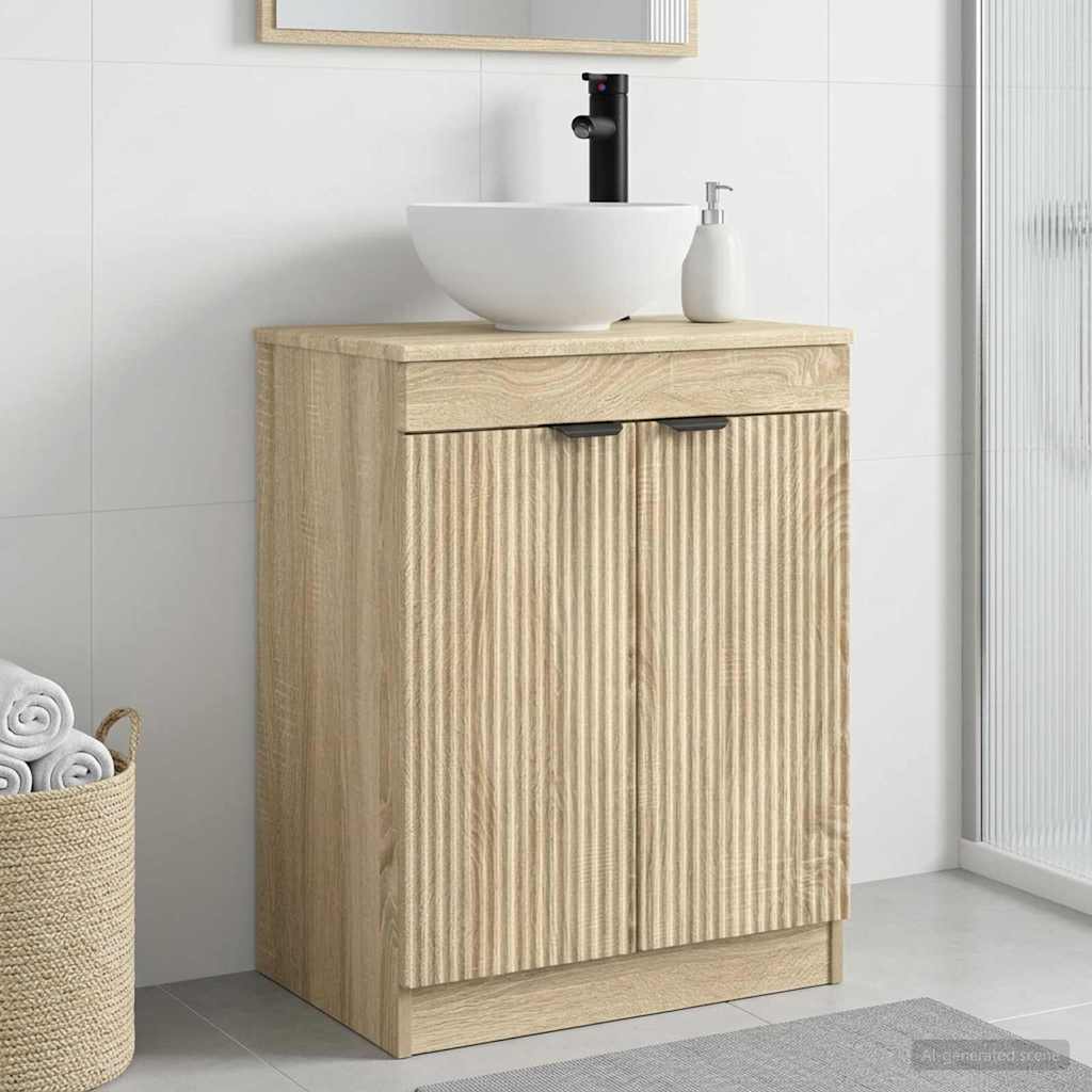 Badezimmerschrank mit Waschbecken Sonoma-Eiche 54 x 35 x 83 cm