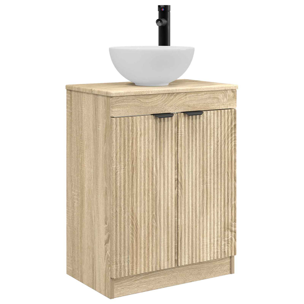 Badezimmerschrank mit Waschbecken Sonoma-Eiche 54 x 35 x 83 cm
