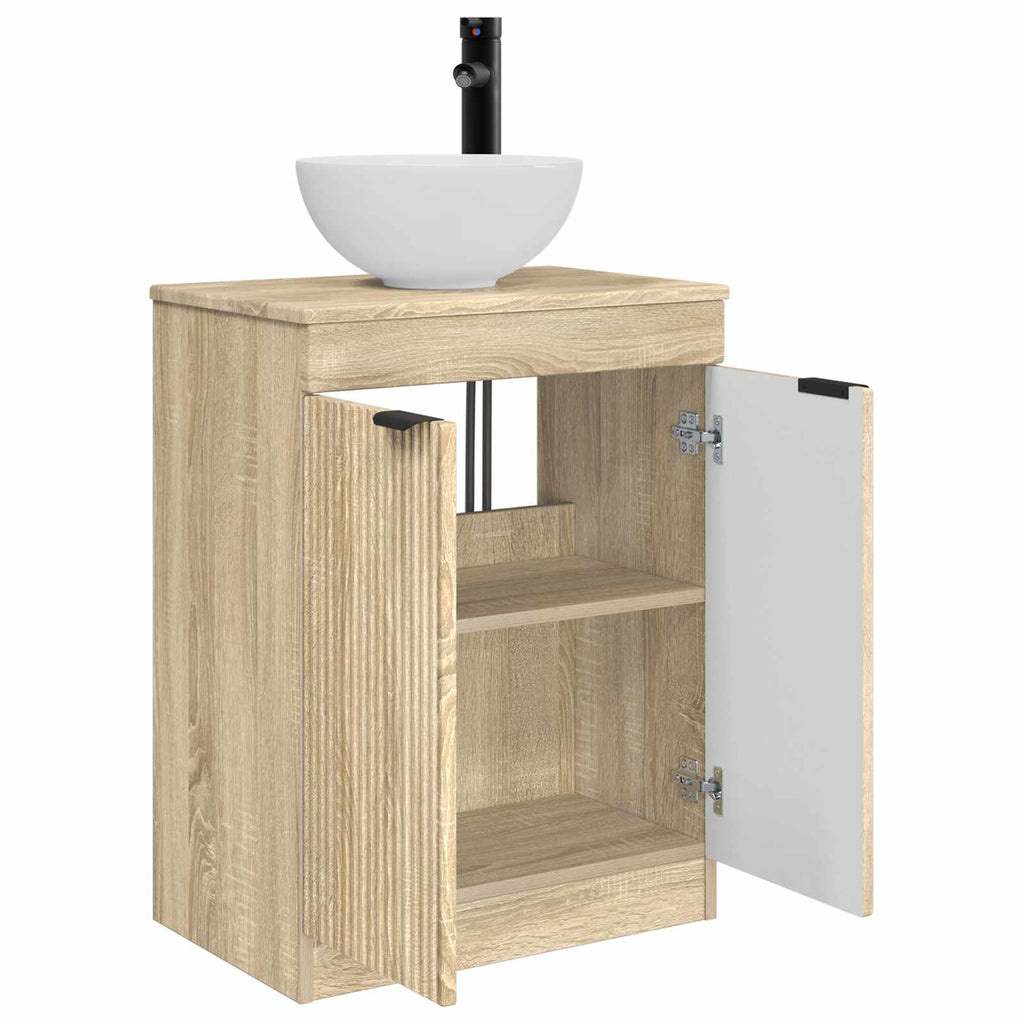 Badezimmerschrank mit Waschbecken Sonoma-Eiche 54 x 35 x 83 cm