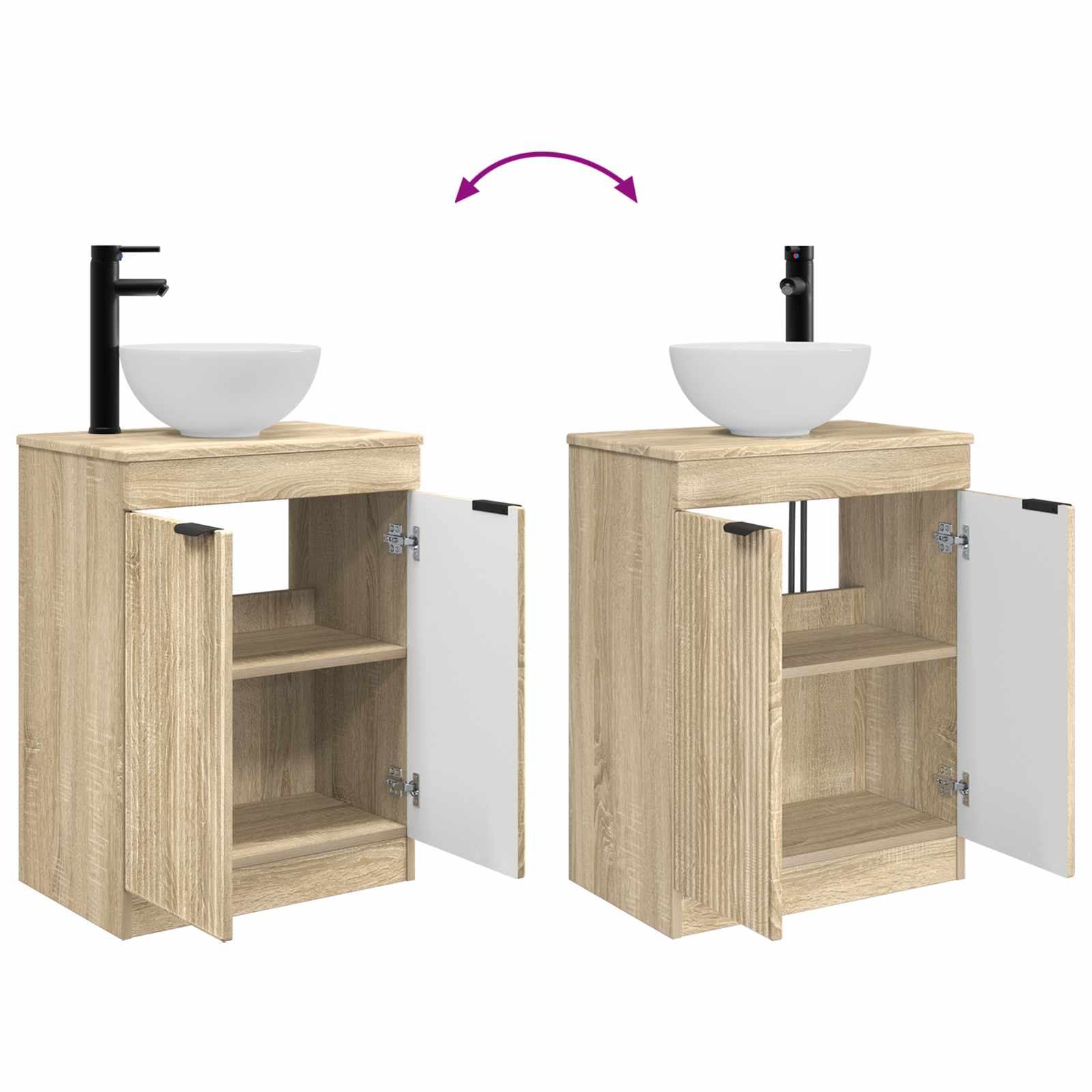Badezimmerschrank mit Waschbecken Sonoma-Eiche 54 x 35 x 83 cm