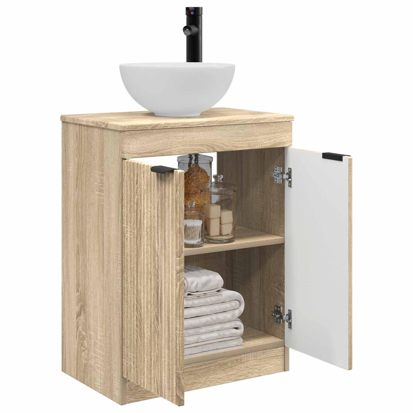 Badezimmerschrank mit Waschbecken Sonoma-Eiche 54 x 35 x 83 cm