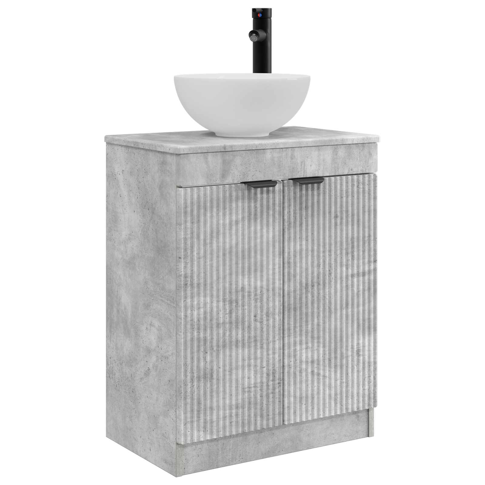Badezimmerschrank mit Waschbecken Betongrau 54 x 35 x 83 cm