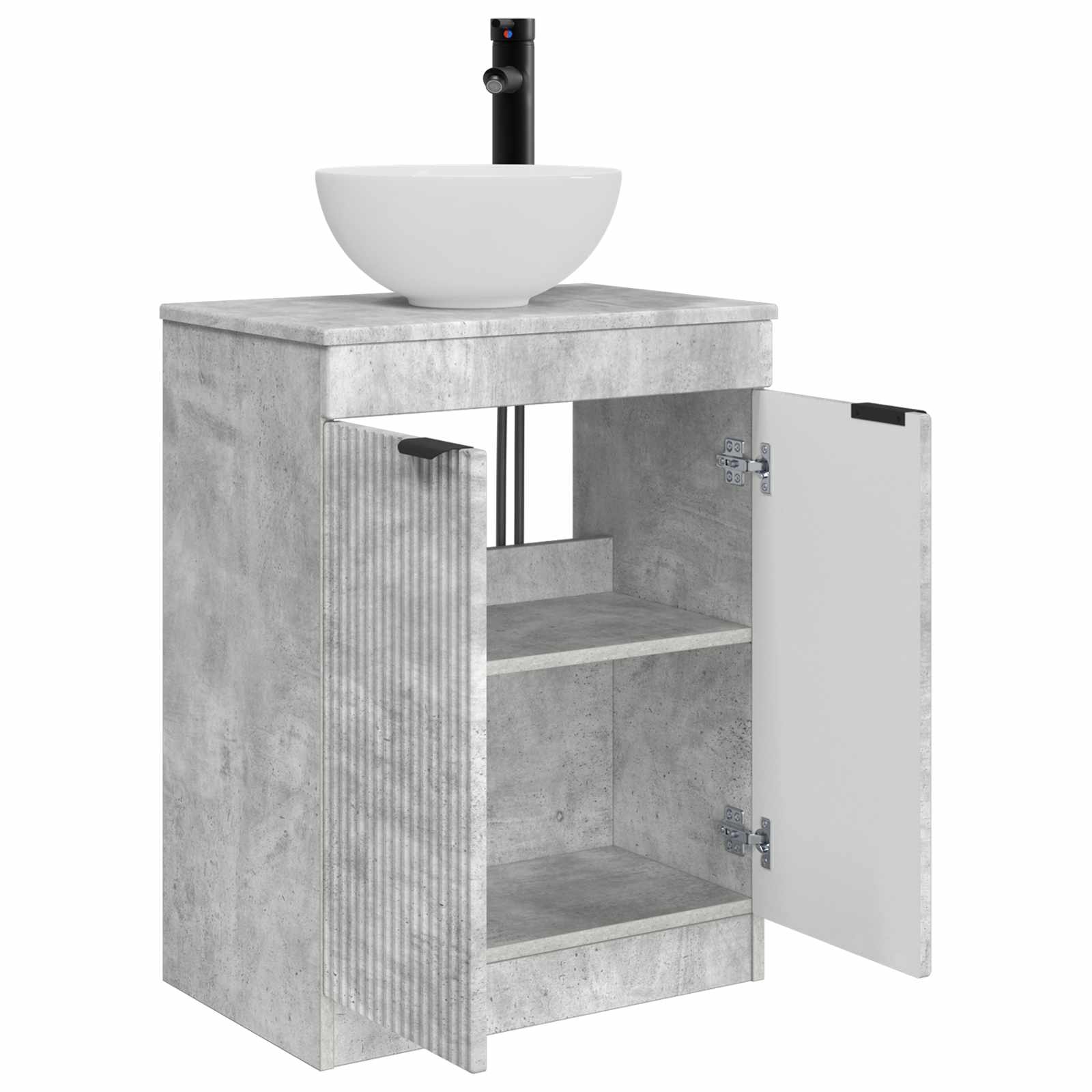 Badezimmerschrank mit Waschbecken Betongrau 54 x 35 x 83 cm