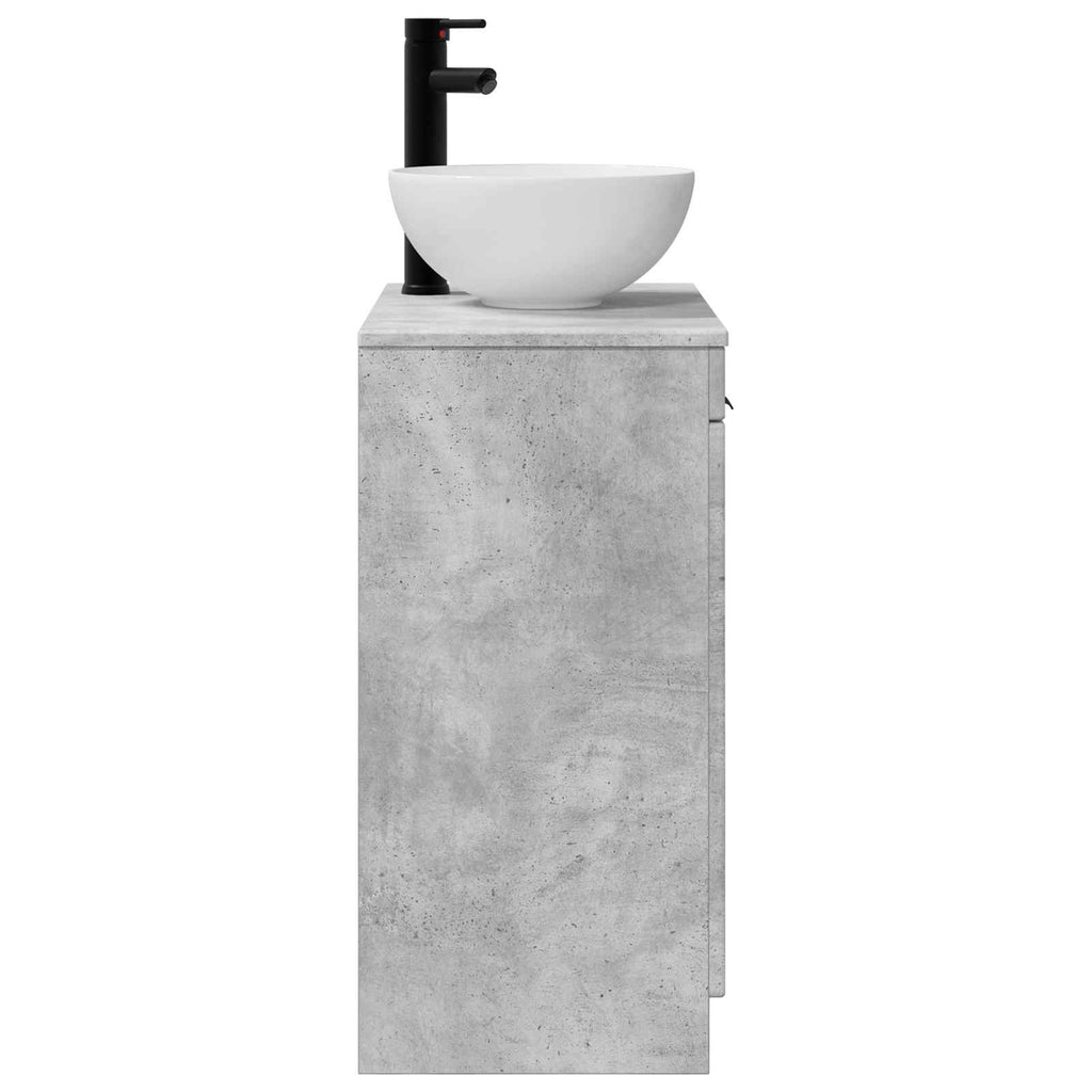 Badezimmerschrank mit Waschbecken Betongrau 54 x 35 x 83 cm
