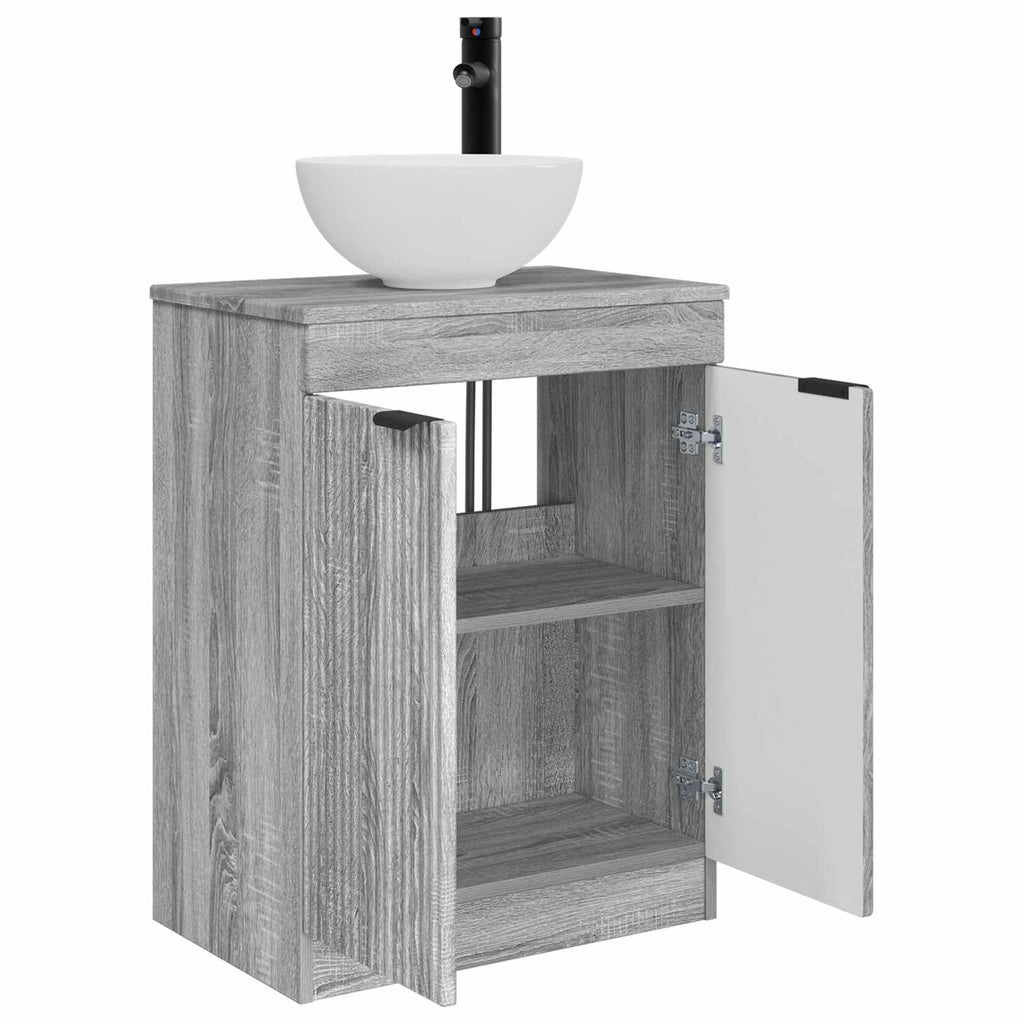 Badezimmerschrank mit Waschbecken Grau Sonoma 54 x 35 x 83 cm