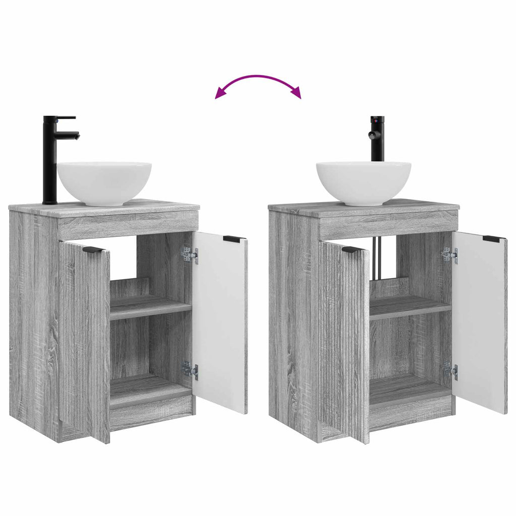 Badezimmerschrank mit Waschbecken Grau Sonoma 54 x 35 x 83 cm