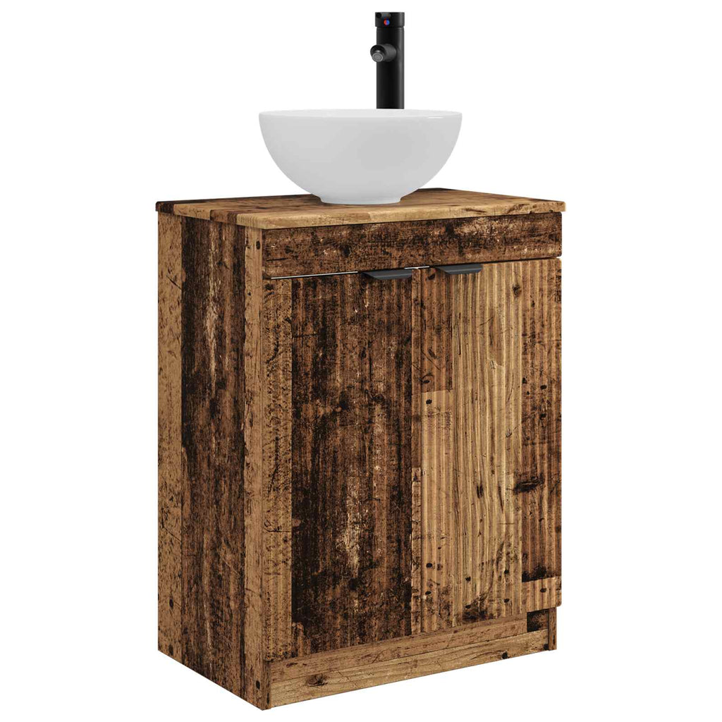 Badezimmerschrank mit Waschbecken Altholz 54 x 35 x 83 cm