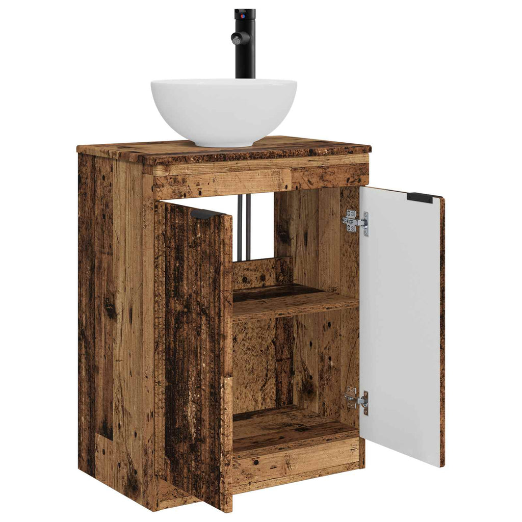 Badezimmerschrank mit Waschbecken Altholz 54 x 35 x 83 cm
