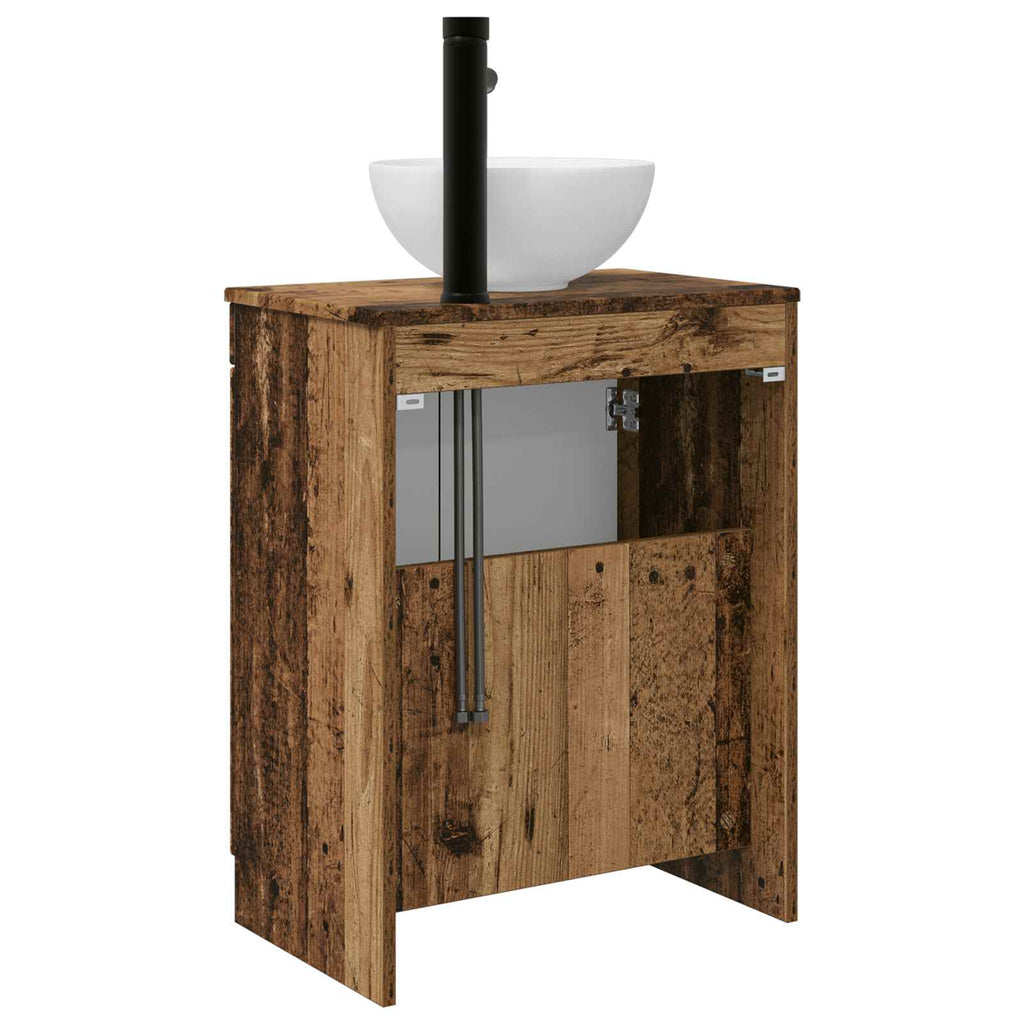 Badezimmerschrank mit Waschbecken Altholz 54 x 35 x 83 cm