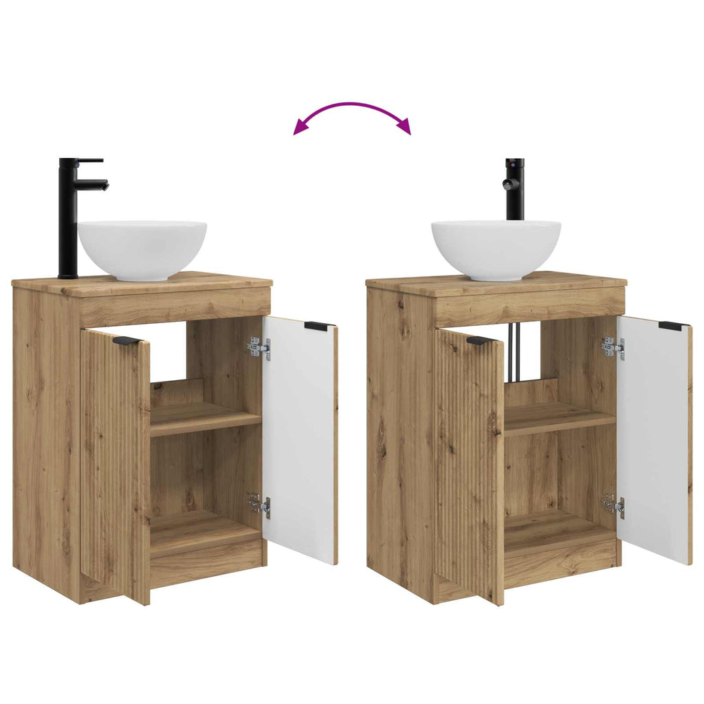 Badezimmerschrank mit Waschbecken Artisan-Eiche 54 x 35 x 83 cm