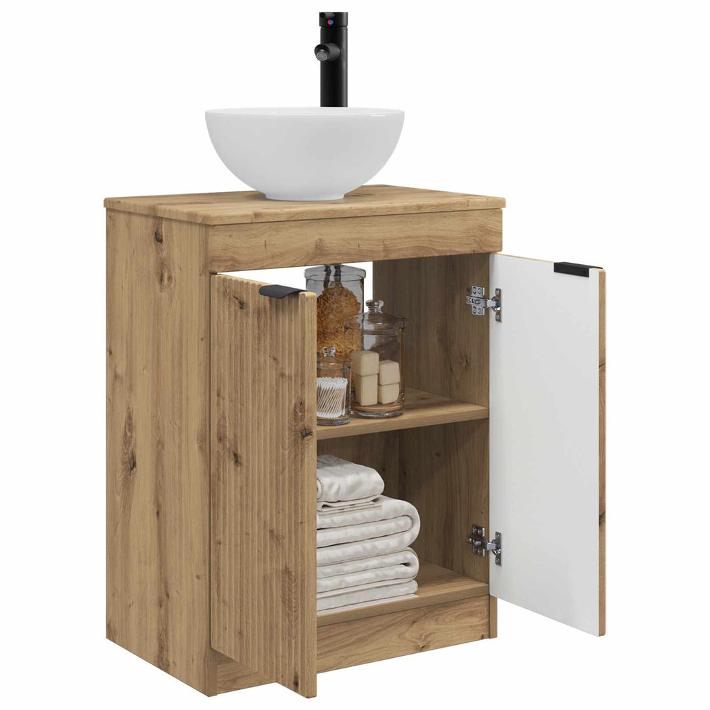 Badezimmerschrank mit Waschbecken Artisan-Eiche 54 x 35 x 83 cm