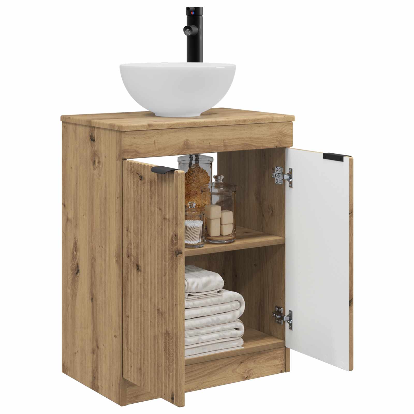 Badezimmerschrank mit Waschbecken Artisan-Eiche 54 x 35 x 83 cm