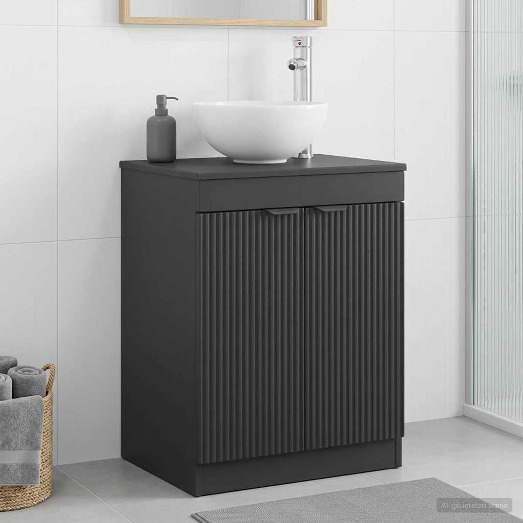 Badezimmerschrank Schwarz 54 x 41 x 70 cm Holzwerkstoff