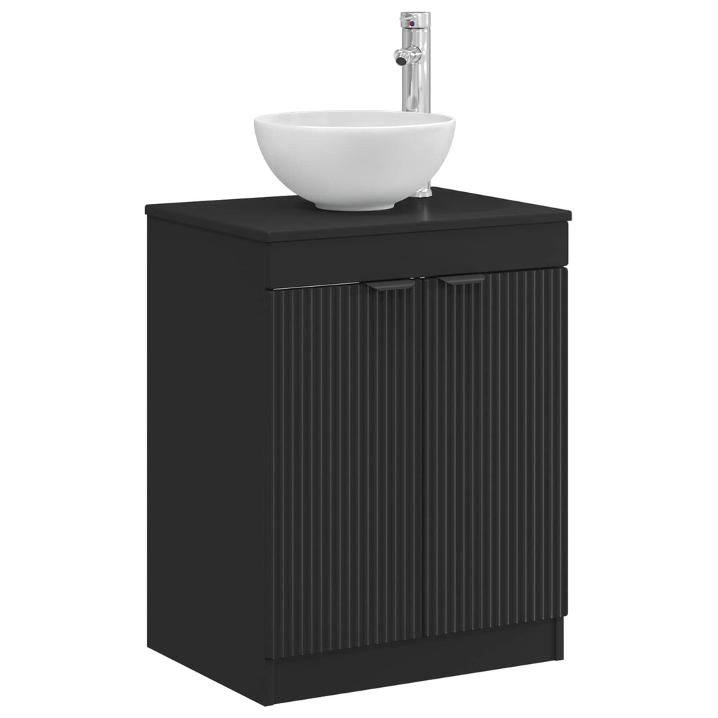 Badezimmerschrank Schwarz 54 x 41 x 70 cm Holzwerkstoff