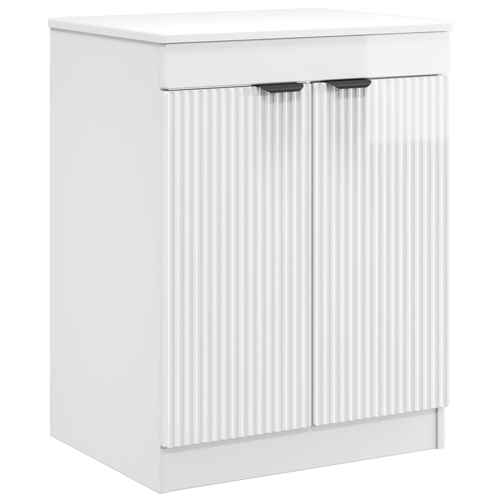 Badezimmerschrank Hochglanz Weiß 54 x 41 x 70 cm Holzwerkstoff