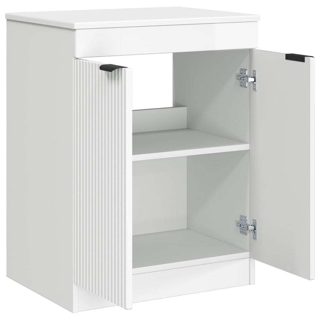 Badezimmerschrank Hochglanz Weiß 54 x 41 x 70 cm Holzwerkstoff