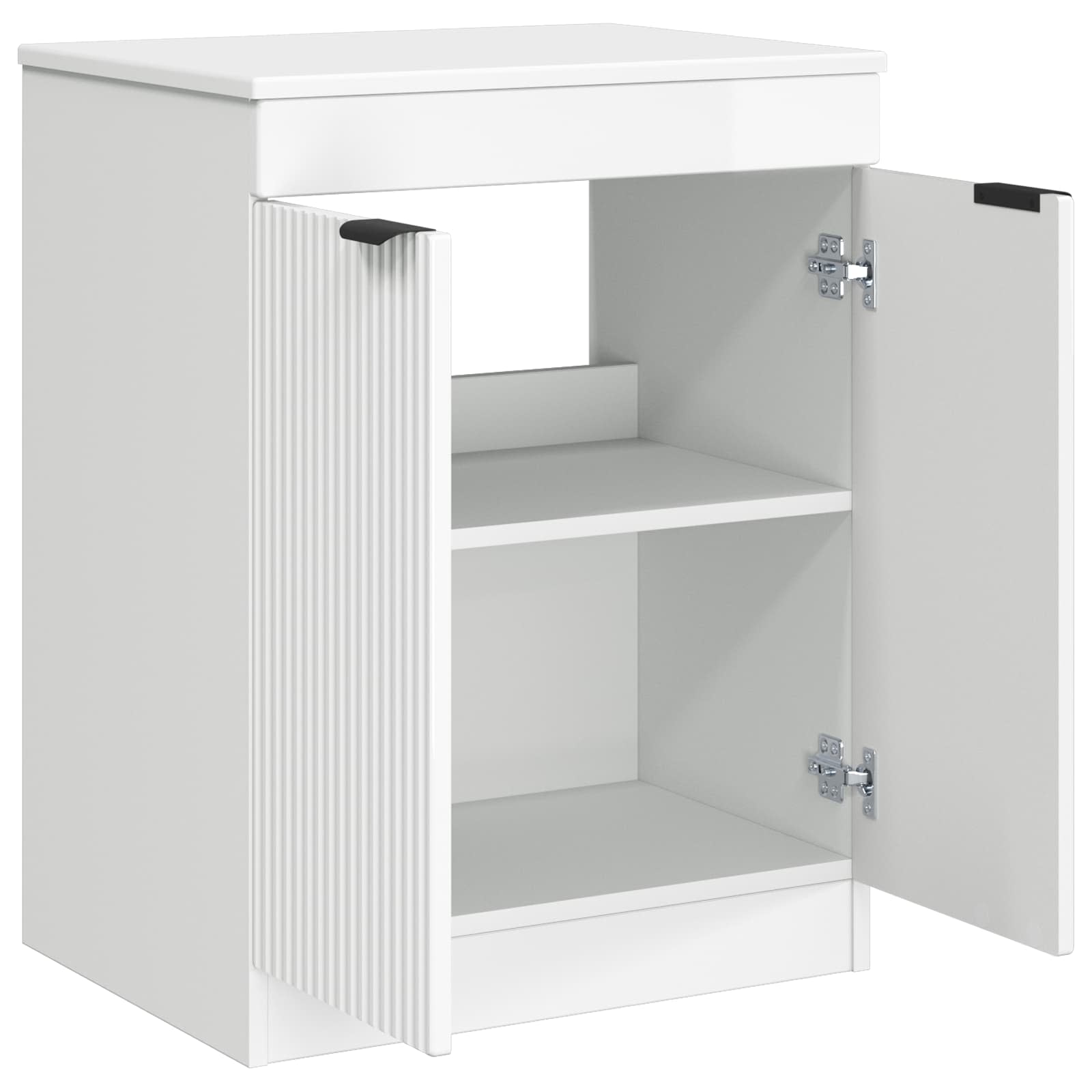 Badezimmerschrank Hochglanz Weiß 54 x 41 x 70 cm Holzwerkstoff