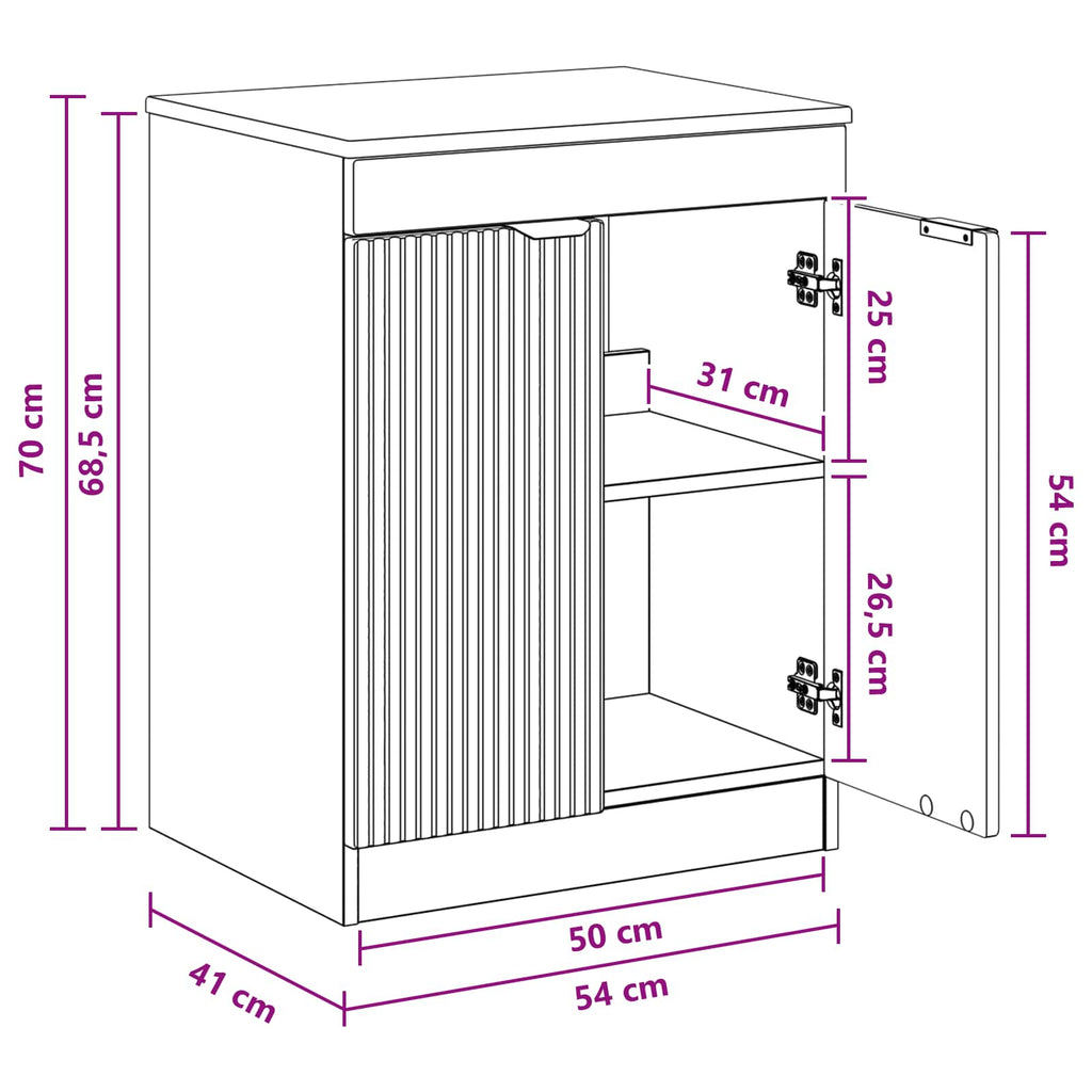 Badezimmerschrank Geräucherte Eiche 54 x 41 x 70 cm