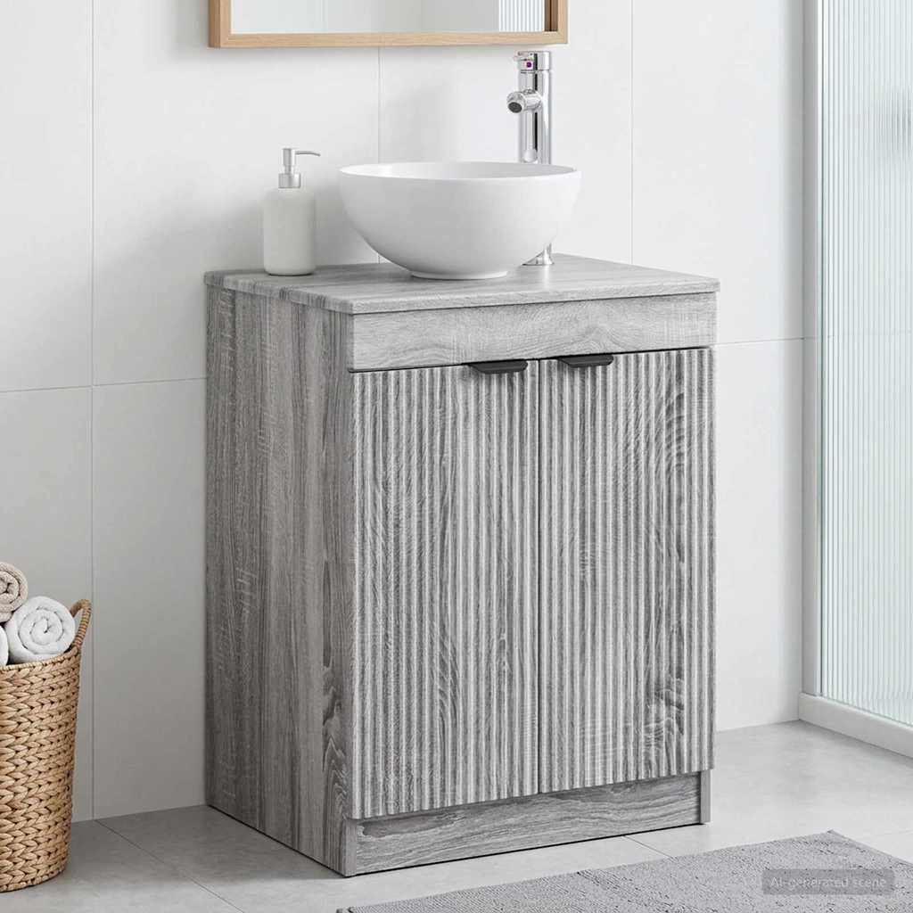 Badezimmerschrank Grau Sonoma 54 x 41 x 70 cm Holzwerkstoff