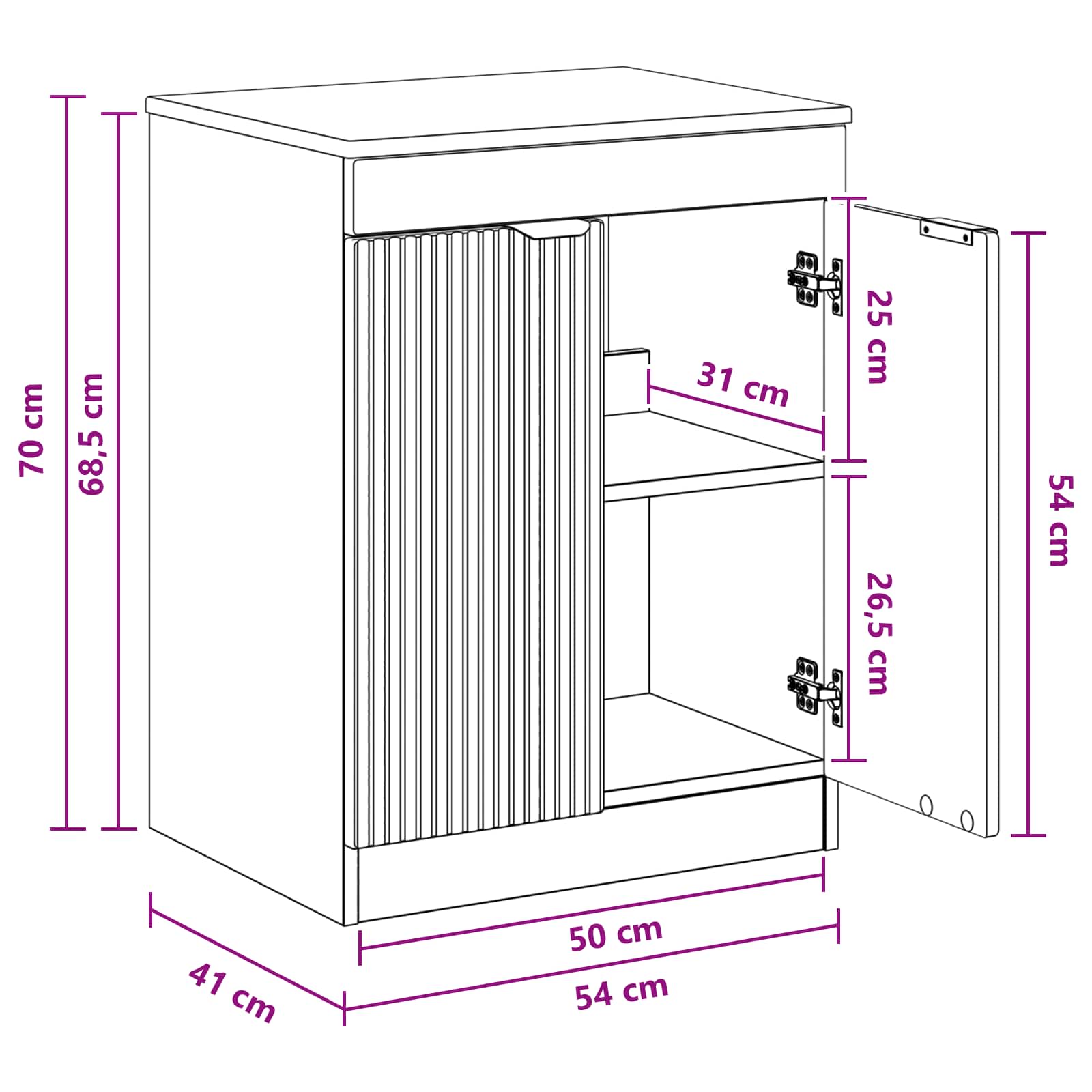 Badezimmerschrank Grau Sonoma 54 x 41 x 70 cm Holzwerkstoff